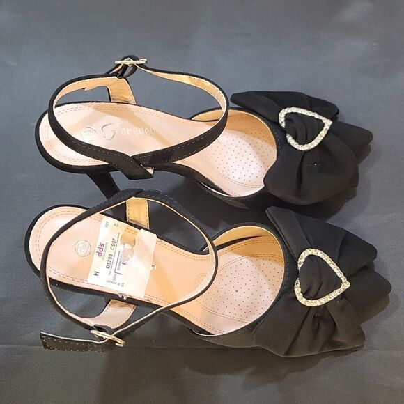 BRAND NEW FOREVER  FLOWER BOWNOT POINTED TOE HIGH HEEL STILETTO SANDAL - Picture 7 of 12